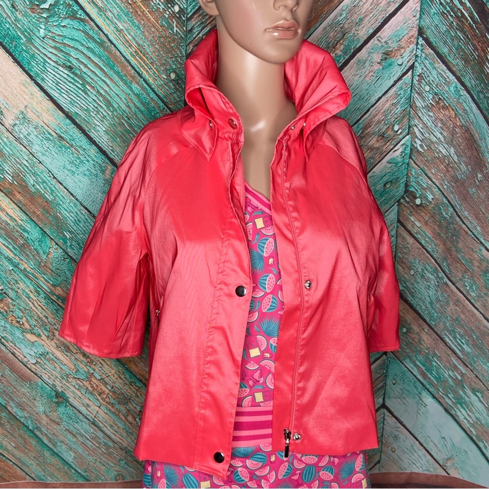 Samuel Dong Dupioni Water Resistant Cropped Coral… - image 2